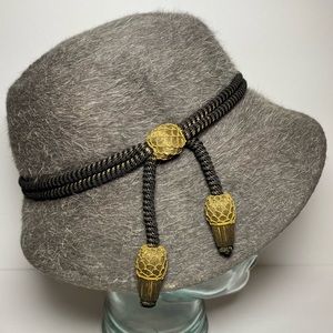 Mr John Jr Wirehair Hat By Flechet Body Made In France Rope Bead Flapper Style